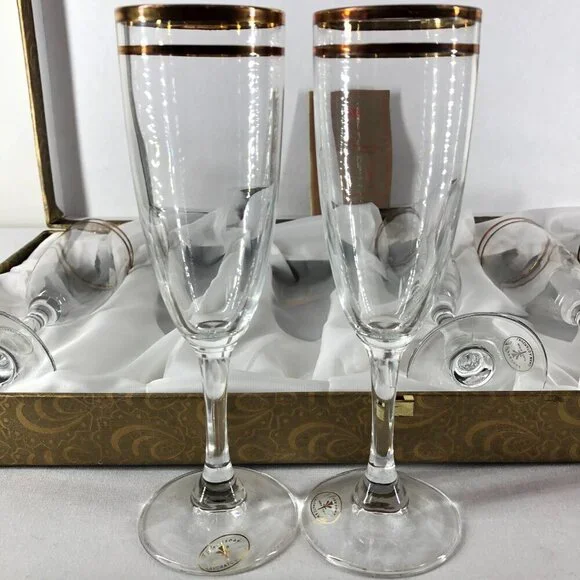 Vintage i Preziosi by C.F. Design Made In Italy Champagne Crystal Glasses - Picture 4 of 8